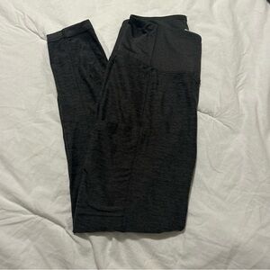 women's dark heather gray athletic leggings with pockets